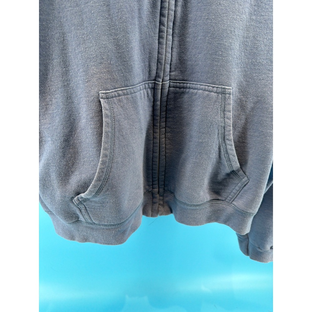 Hanes Premium EcoSmart Mens Medium Blue Full Zip Hoodie Sweatshirt Fleece Pocket - Picture 4 of 5